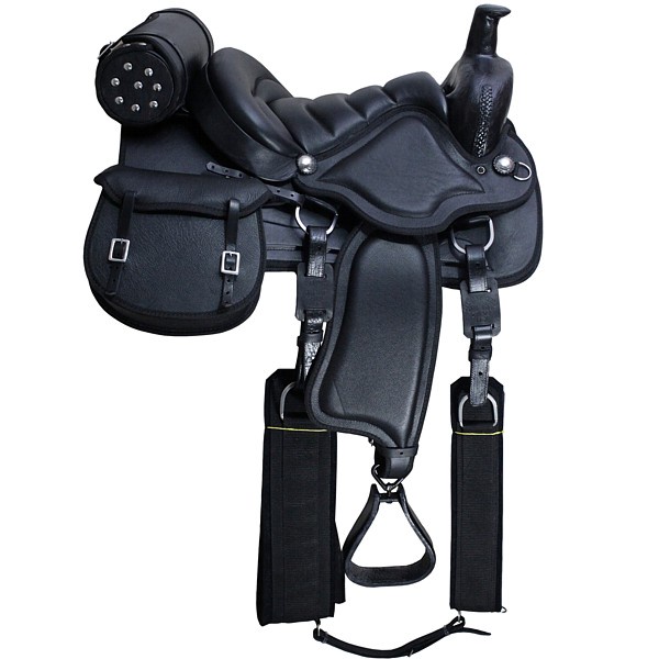 Sela Americana AG215 c/ Alforje e Porta Whisky (Preta)