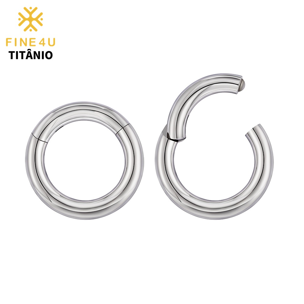 Brinco Argola Masculino Titânio 10-16mm Feminino Hipoalergênica Titânio ASTM F136