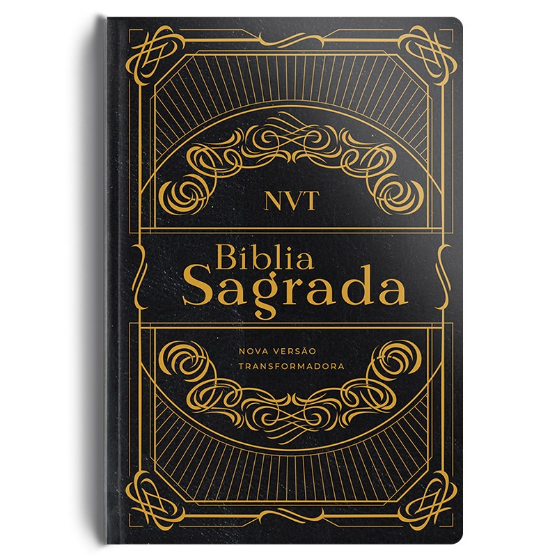 Bíblia Preta e Dourada | NVT | Letra Normal | Capa Dura Luxo