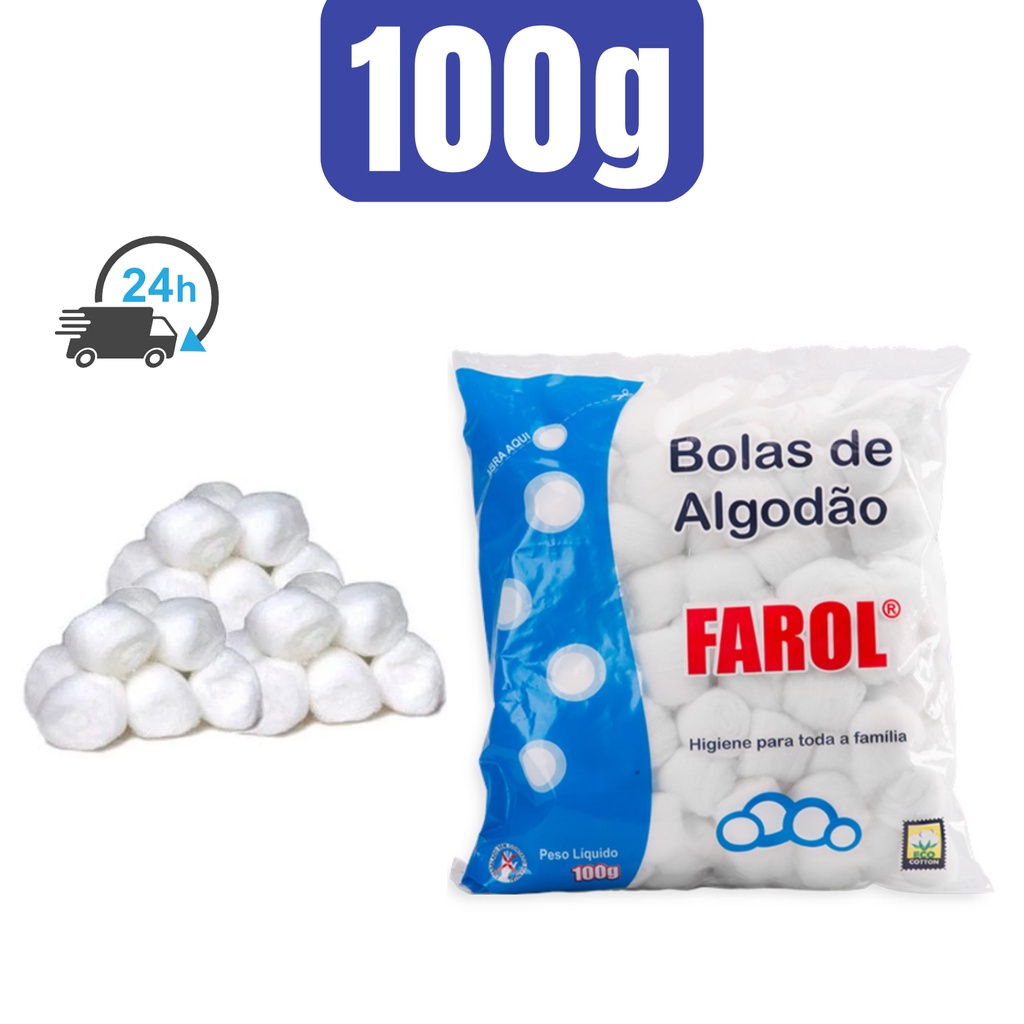 Algodão Bola Branco 100g Pacote Bolas de Algodão Maquiagem Estetica