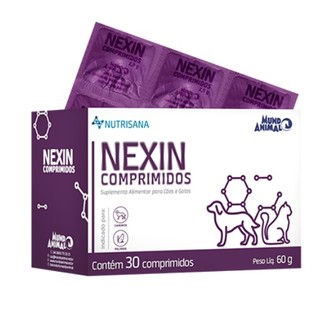 Nutrisana Nexin 30 Comprimidos Suplemento para Cães e Gatos Mundo Animal em Oferta na Shopee