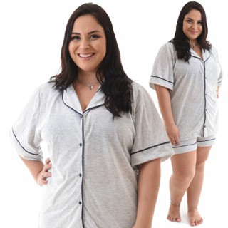 Baby Doll Americano Plus Size de Golinha / Baby Doll Pós Cirúrgico Amamentação