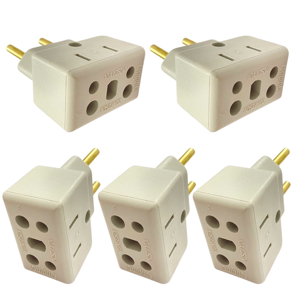 Kit 5 und de Adaptadores de Tomada Bob Benjamin 10A/20A - 250v