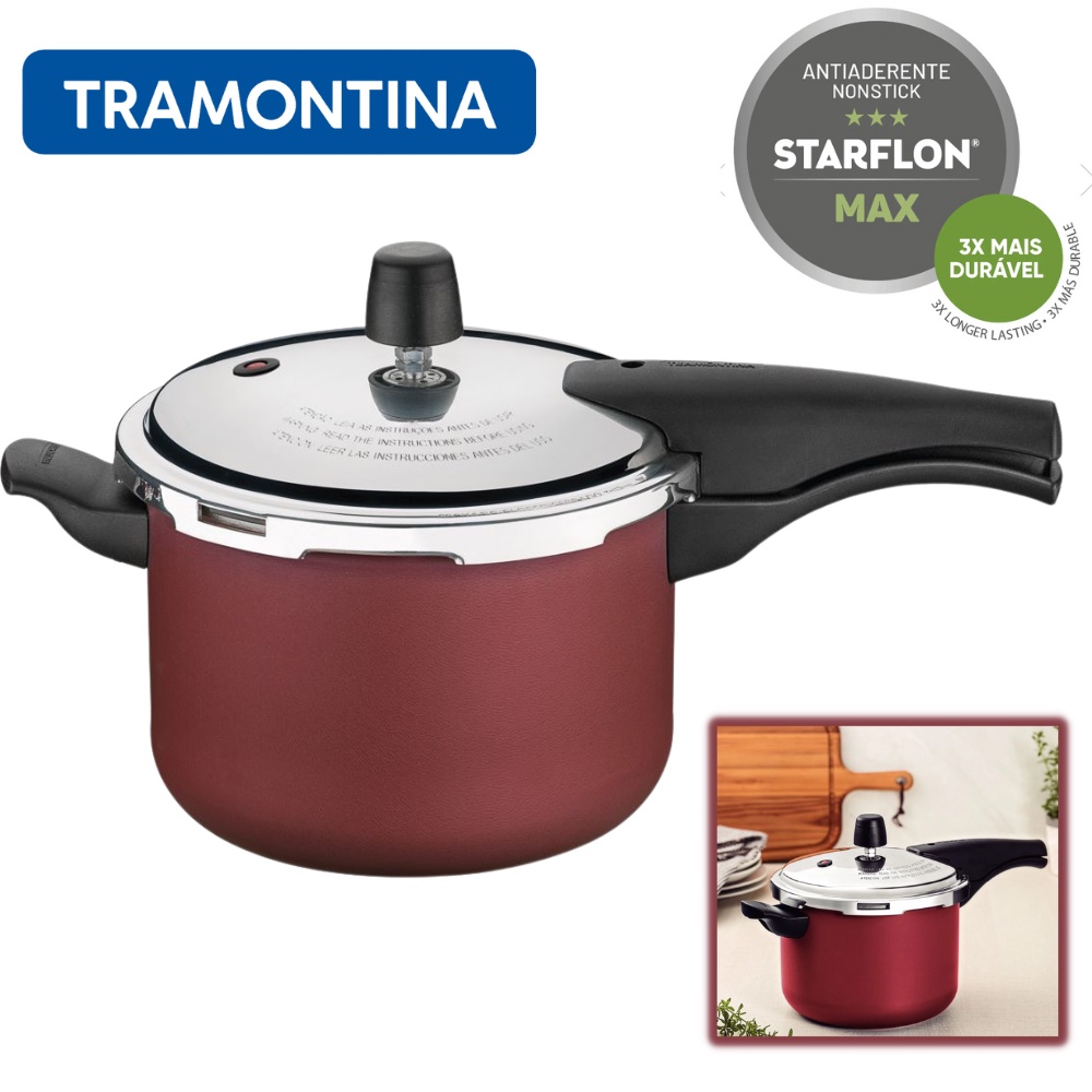 Panela de Pressão Tramontina Vancouver Alumínio Antiaderente NOVA TECNOLOGIA 4.5l