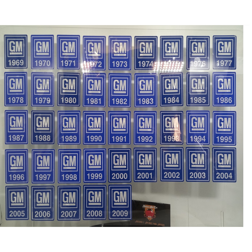 Adesivo Ano Chevrolet - P/ Todos Os Carros GM 1969 Até 2009 em Oferta na Shopee