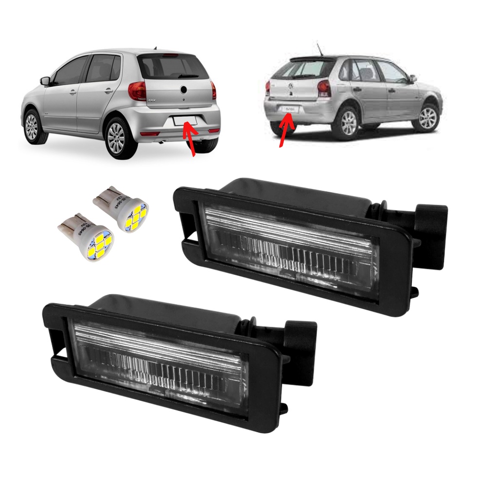 Kit 2 Lanterna Luz De Led Placa Para Gol G4 Fox Saveiro G5 G6 G7 PROMOÇÃO SHOPEE em Oferta na Shopee