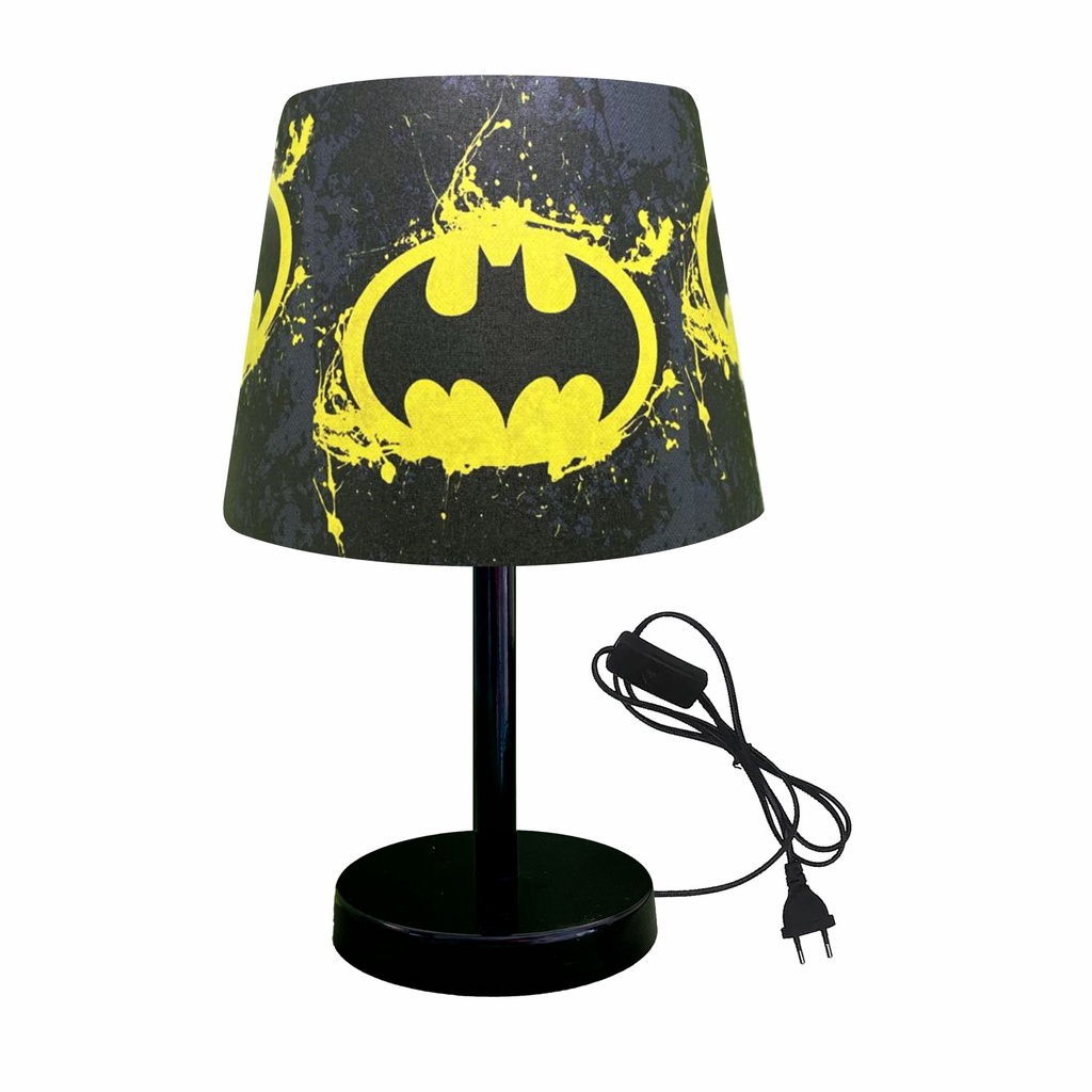 1543-PRT-ABAJUR  LUMINARIA INFANTIL 15X20 BATMAN PRETO