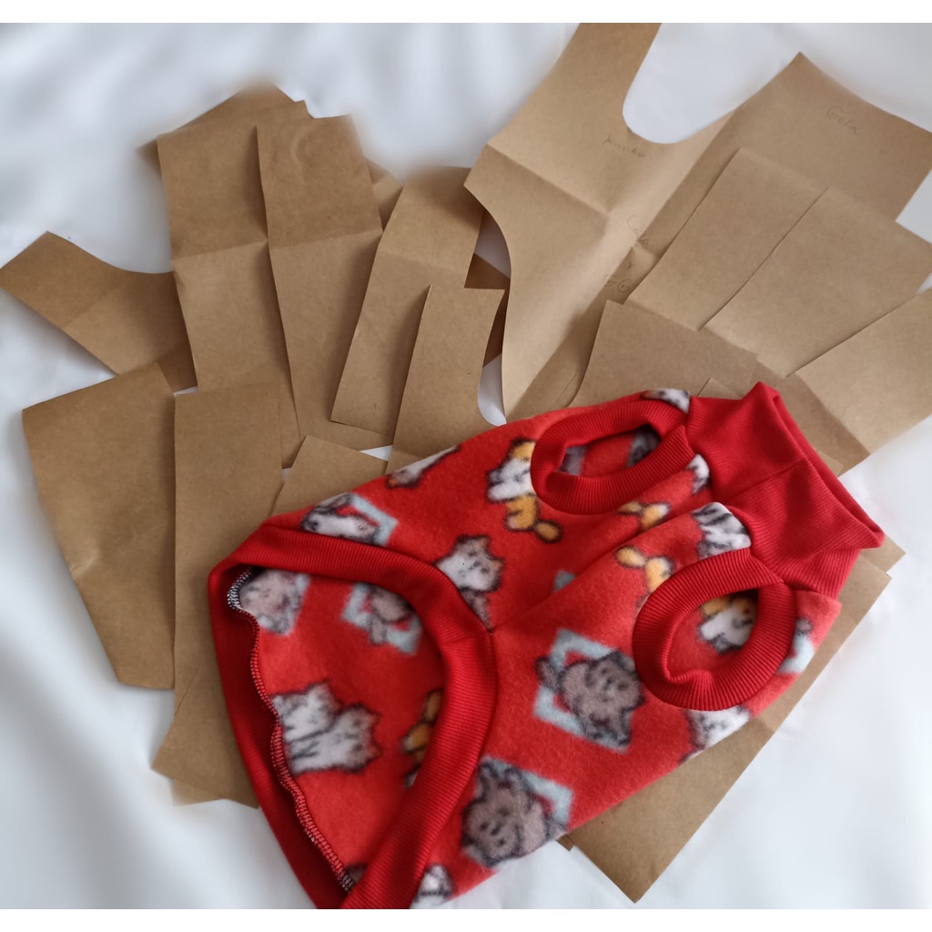 Modelagem Molde para confecção de Roupa Pet, Moda para Cachorro e Gato - Molde Físico em Papel Kraft