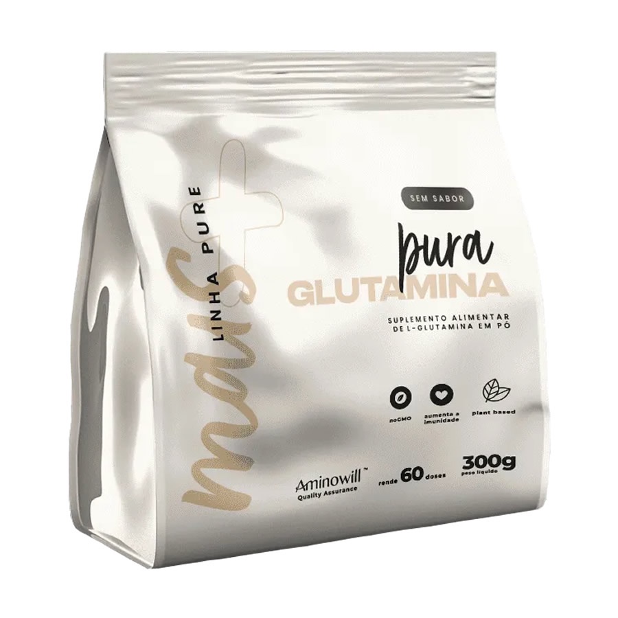 Glutamina 300g Aminowill 100% Pura Nutts Mais