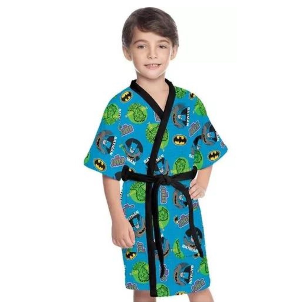Roupão Aveludado Infantil Quimono Batman  Lepper Oferta