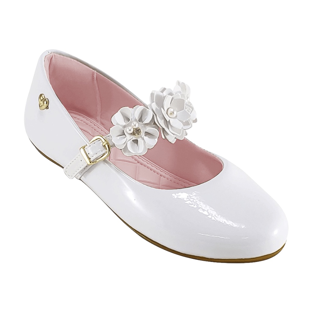 Sapatilha Feminino Infantil Flores Menina Social Batizado Casamento Branco Preto Nude Vermelho Rosa em Oferta na Shopee