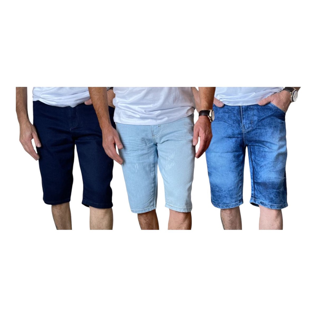 Kit 4 Bermudas Jeans Masculinas com Lycra Tamanhos Premium Top