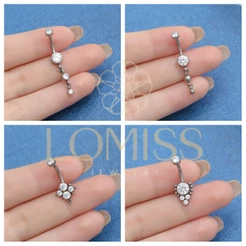 Piercing Umbigo Banana Titânio pvd Zircônia Pingente《Lomiss piercing》