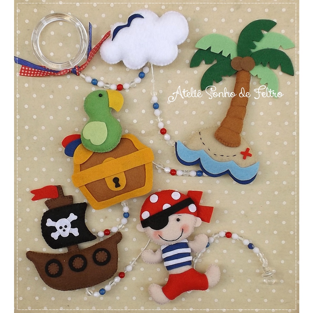 Pingente de cortina móbile Piratas para quarto do bebê criança decoração infantil Pirata UNIDADE
