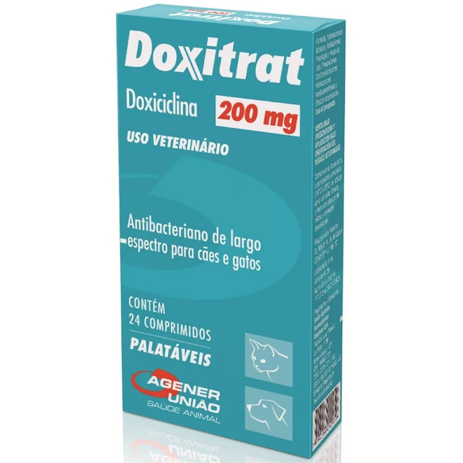 Doxitrat 200mg 24 Comprimidos para Cães e Gatos Agener