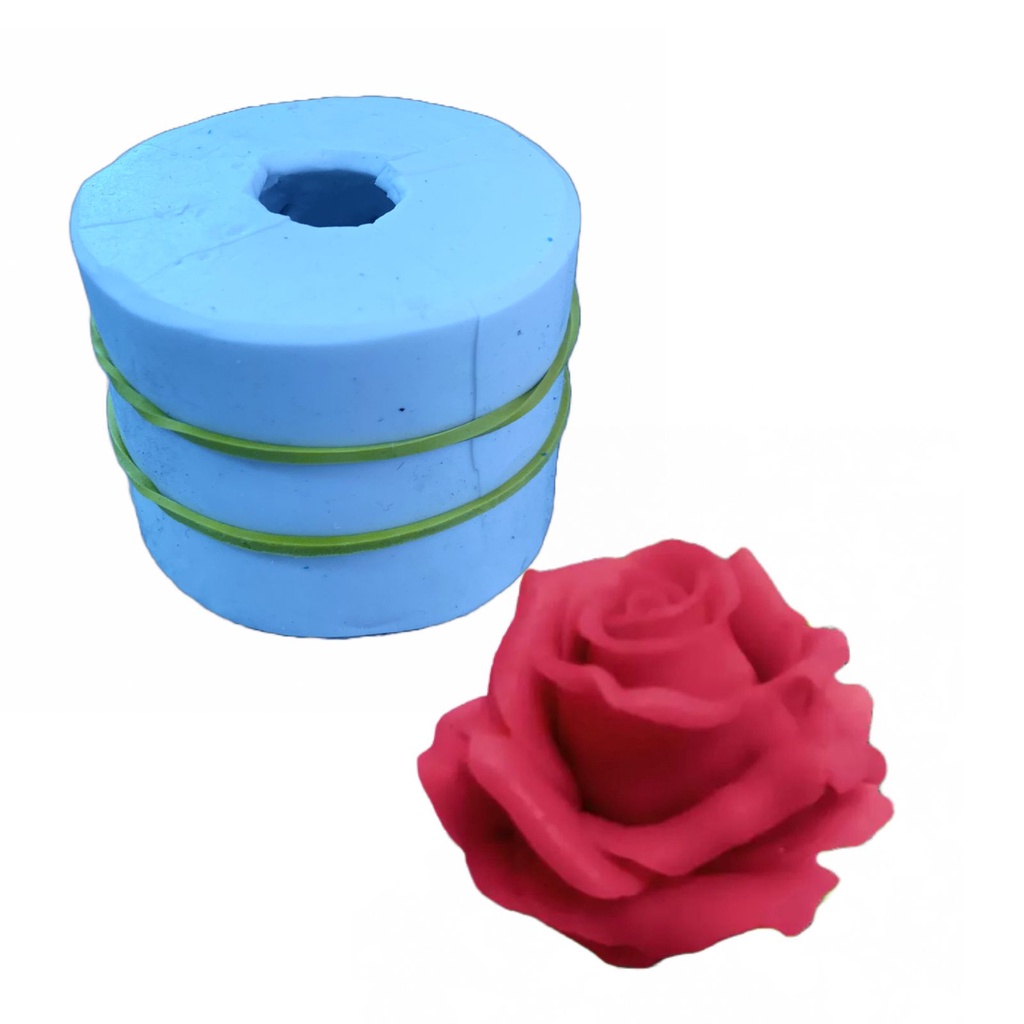 Molde de Silicone - Rosa Colombiana Sabonete Vela Resina Biscuit
