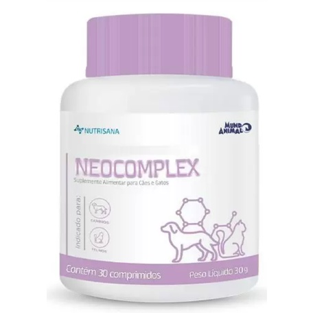 Nutrisana NeoComplex 30 comprimidos Suplemento para Cães e Gatos Mundo Animal em Oferta na Shopee