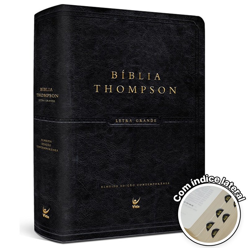 Bíblia Thompson | Letra Grande | Capa Luxo Preta C/ índice em Oferta na Shopee