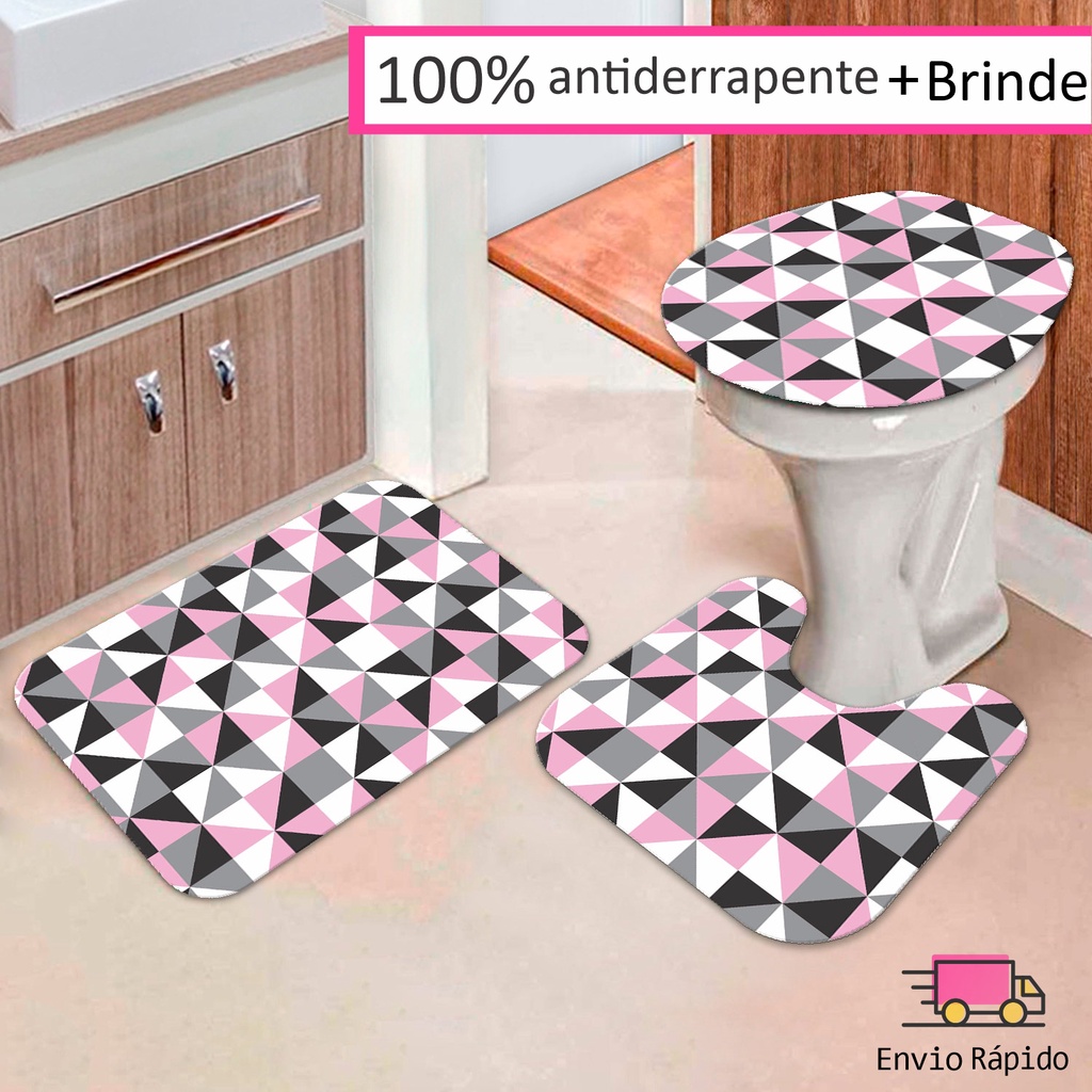 kit Tapetes para Banheiro 3 Pcs Antiderrapante PROMOÇÃO - Varias estampas