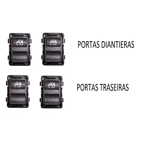 02 Interruptor Do Vidro Dianteiro 02 Traseiros Monza Kadett