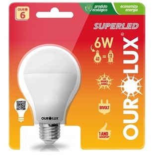 Lâmpada De Led Bulbo 6w Branco - Quente (2700k) - Ourolux