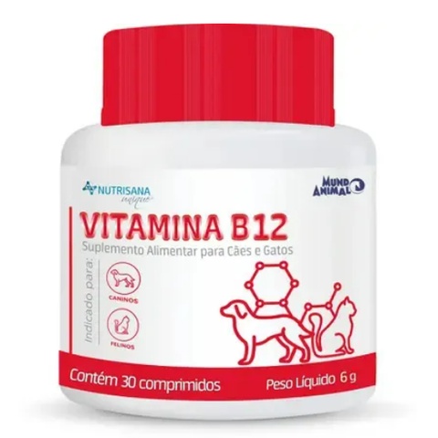 Nutrisana Unique Vitamina B12 30 Comprimidos Suplemento para Cães e Gatos Mundo Animal em Oferta na Shopee