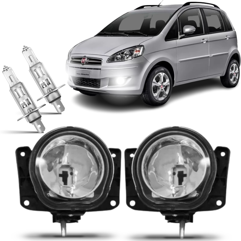 Par Farol Milha Fiat Idea 2011 2012 2013 2014 2015 2016 + Lampada