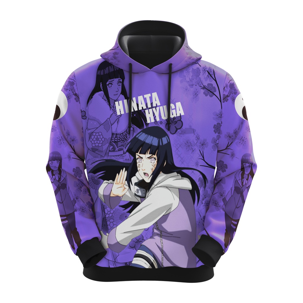 Blusa De Frio Moletom Anime Naruto Hinata Hyuga Roxo Pronta Entrega
