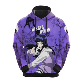 Blusa De Frio Moletom Anime Naruto Hinata Hyuga Roxo Pronta Entrega