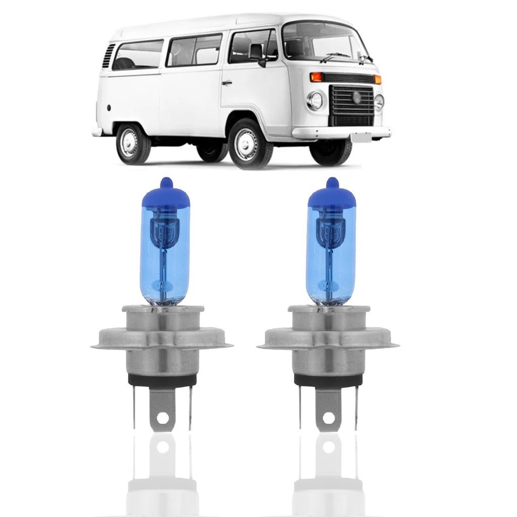 Lampada Super Branca Vw Kombi (todas) Farol Alto Baixo - H4