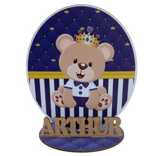 12 Display Centros Urso azul Personalizado Lembranças Festa em Oferta na Shopee