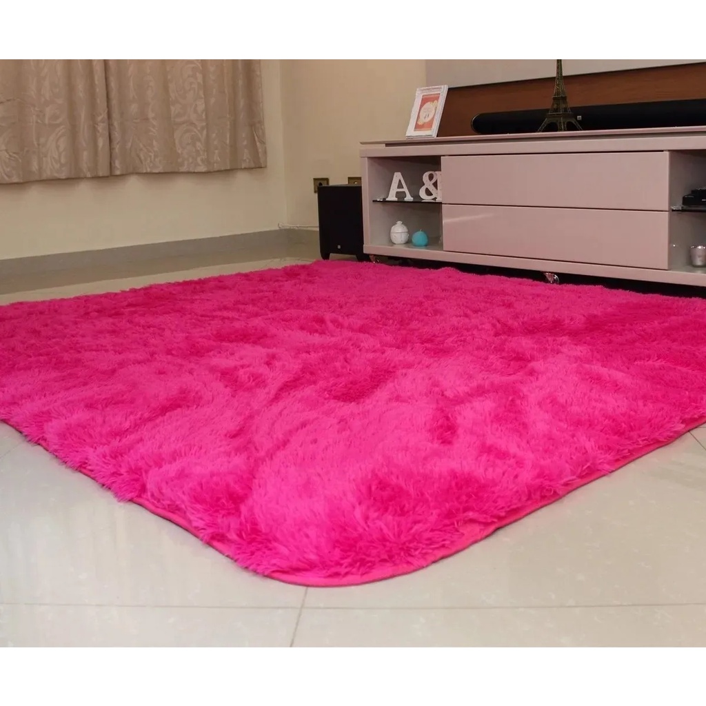 Tapete 2,00x1,40 Peludo Felpudo / Rosa Pink em Oferta na Shopee