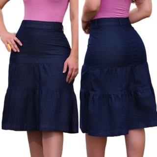 Saia Jeans Moda Evangélica 3 Marias 7PALLAS