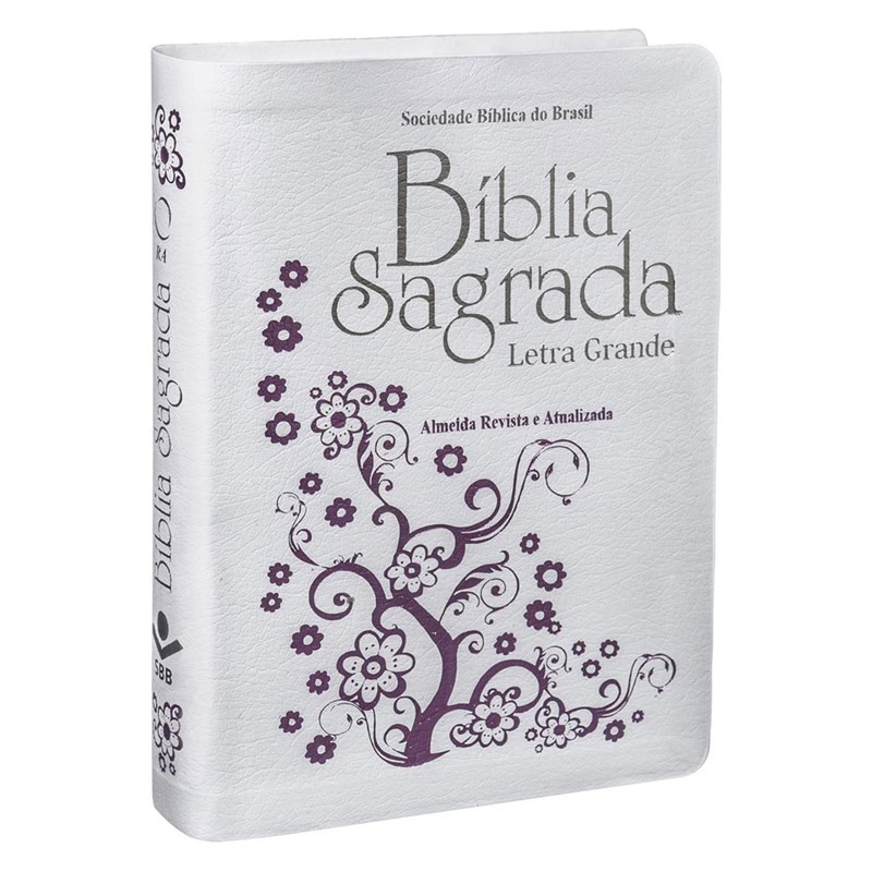 Bíblia Sagrada | Letra Grande | ARA | Capa Couro Branca em Oferta na Shopee
