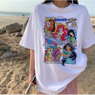Camiseta Básica Algodão Unissex  Estampa De Sereia Ariel Princesas Disney Oferta