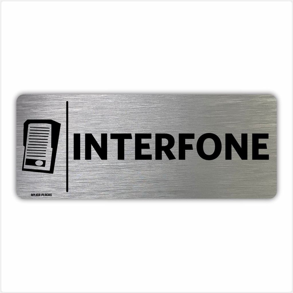 Placa Interfone - 8x20cm - Sinalização Indicação Setor Portas Portaria Prédio Condomínio Empresa Comércio Escritório