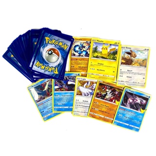 Cartas Pokémon Lote de 50 e 100 + Foil Brilhante Garantida surpresa - Produto Original Copag em Oferta na Shopee