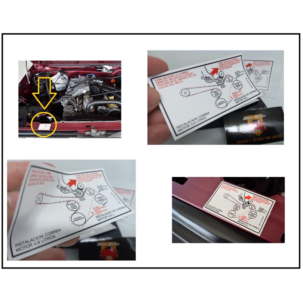 ADESIVO FORD F1000 - INSTALAÇÃO DA CORREIA MOTOR 4.9i- FORD F1000 4.9i (96 A 98)
