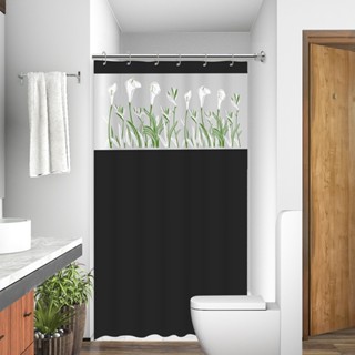 Cortina Box em PVC Estampada Para Banheiro Anti Mofo Com Ganchos