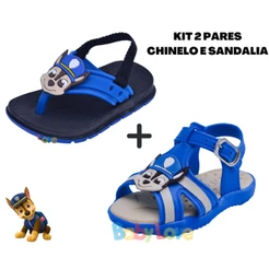Kit sandalia e chinelo Patrulha Canina infantil masculino queimao