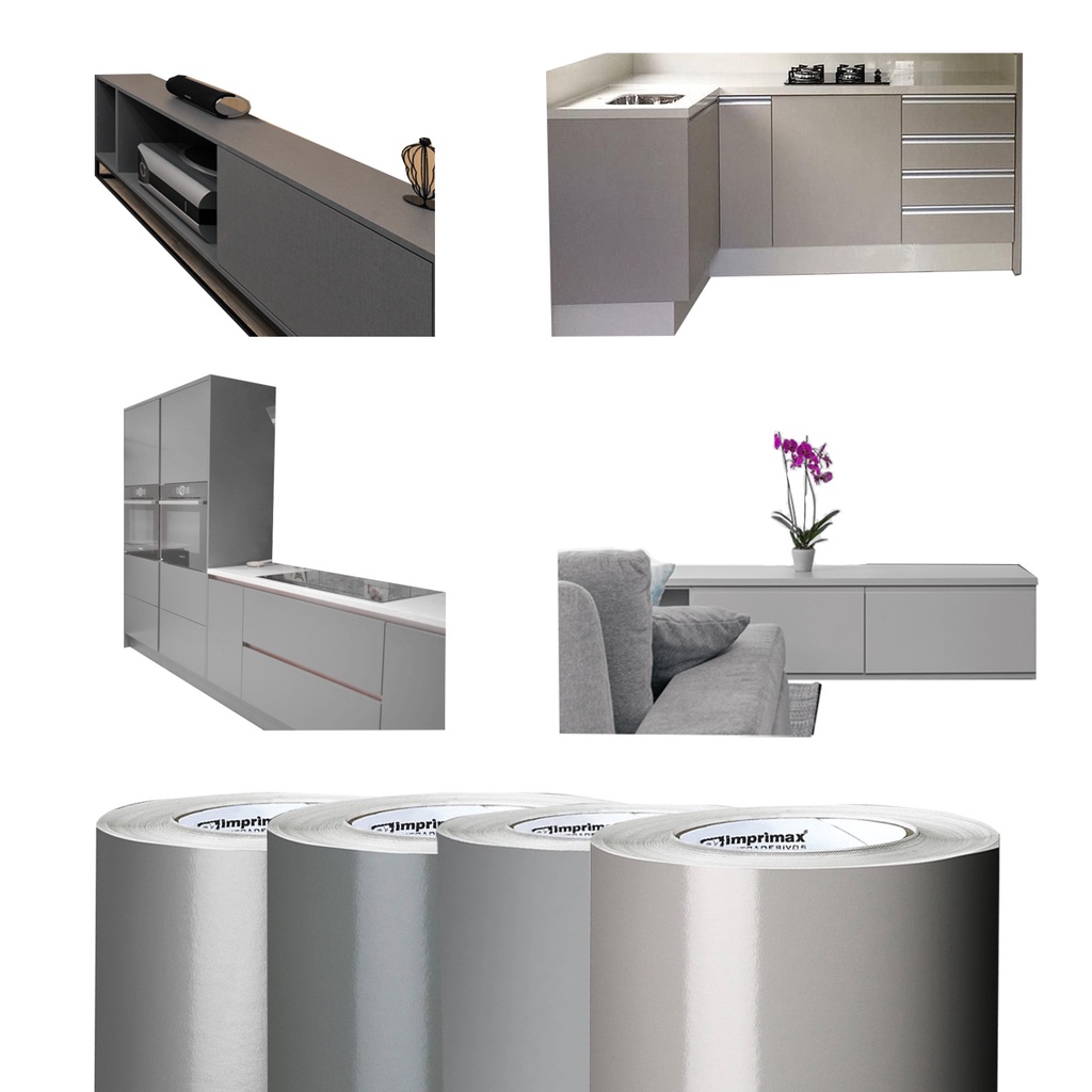 Papel Adesivo Tipo Contact Vinil Adesivo Móveis 2Mx50cm Cinza