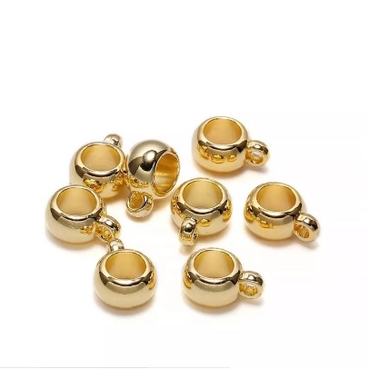 Miçanga Entremeio canequinha para Bijuteria artesanato dourada ou prata 6mm ou 8mm em ABS 100 pçs