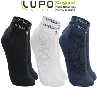 Kit De 3 Pares De Meias Lupo Sport Cano Curto Unissex Algodão Tamanho 33 ao 44