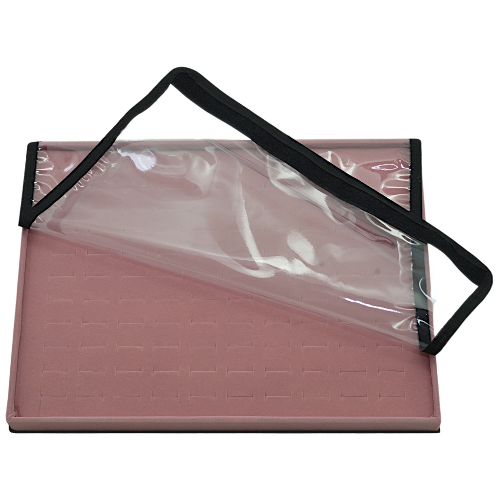 Bandeja Grande 37 x 27 x 3 cm -  Para Anéis  - Veludo Com Capa transparente