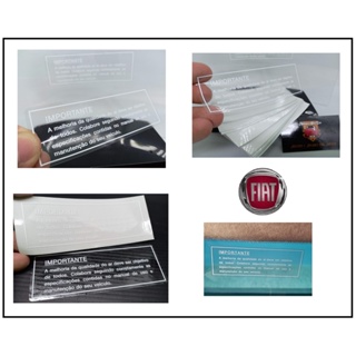 ADESIVO QUALIDADE DO AR LINHA FIAT (COLAGEM INTERNA PARA-BRISA) em Oferta na Shopee