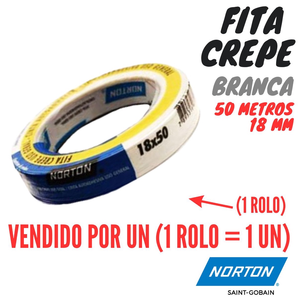 Fita Crepe 18x50 Branca - Norton