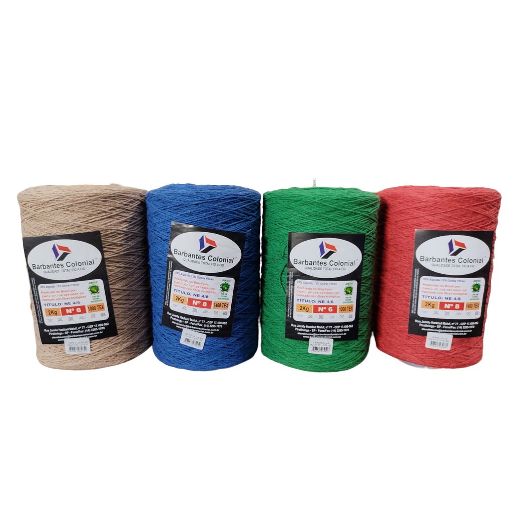 Barbantes Colonial 2kg Fio 6 ou 8. Várias cores. (Antigo Barbantes Piratininga) em Oferta na Shopee