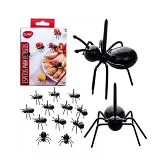 Kit Com 12 Unidades Espetos De Palito Formato Formiga Para Petiscos Decoração Em Casa De Mesa