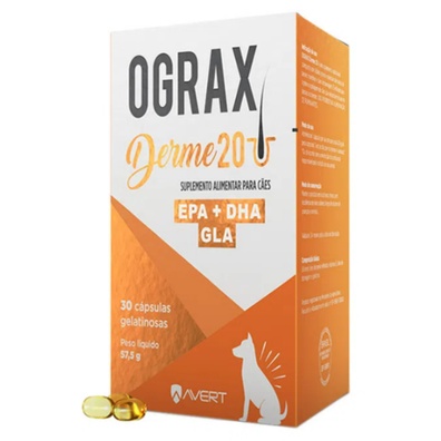 Ograx Derme 20 30 Cápsulas Suplemento para Cães e Gatos Avert - Pets