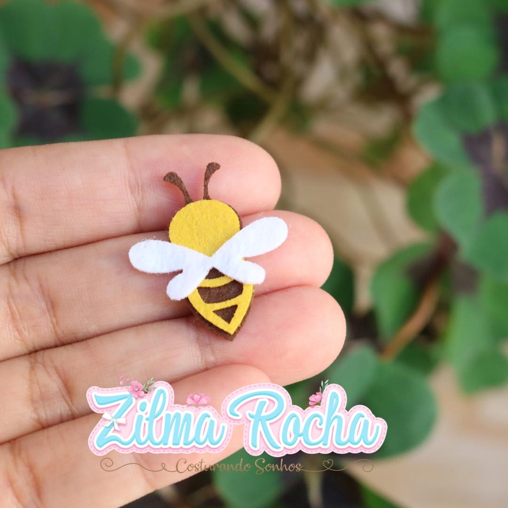 Recorte de feltro  - Abelha Mini -  3 cm- 20 unidades em Oferta na Shopee